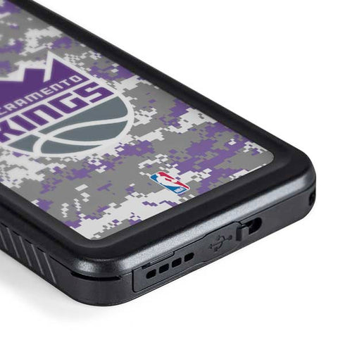 NBA Sacramento Kings Purple Digi Camo Galaxy S24 Plus Waterproof Case